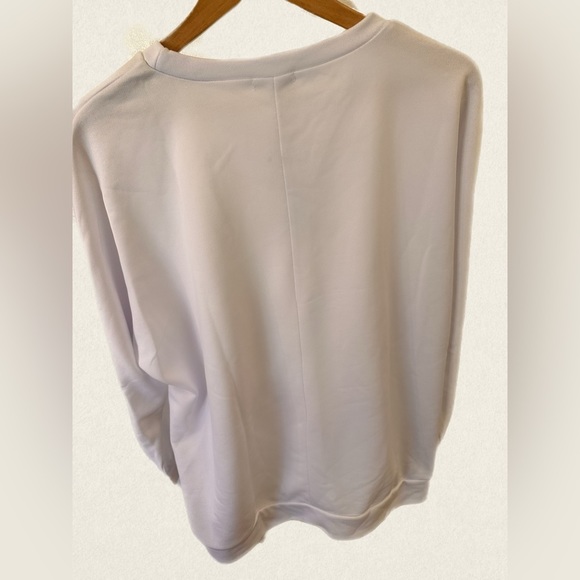FHQ Long Sleeve Crew Neck Sweatshirt with adjustable detail Women Size XL White - Picture 2 of 3
